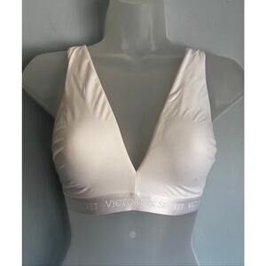 Victoria's Secret Wireless Plunge Bralette White Medium Lounge Comfort